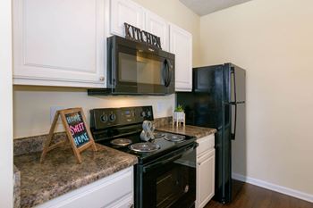 Black Kitchen Appliances at Cedar Springs Apartments, Raleigh